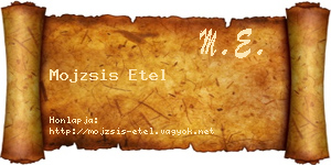 Mojzsis Etel névjegykártya